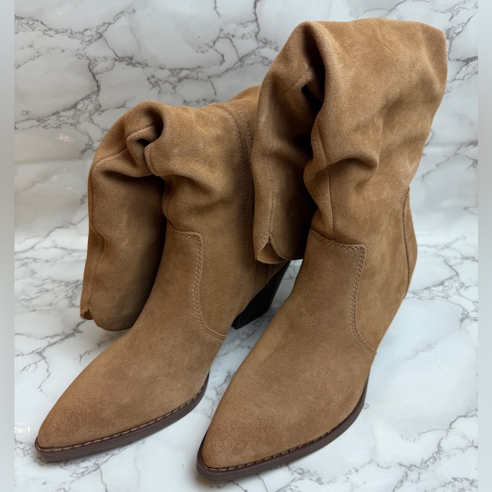 Women's Crown Vintage Brown Suede Heeled Boots US Size 8,5M